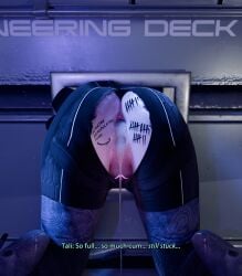 1girls 3d 3d_(artwork) after_anal after_rape after_sex after_vaginal alien alien_girl alien_humanoid bent_over bioware body_writing bodysuit cum cum_in_ass cum_in_pussy cum_inside dialogue dripping english_text female female_focus female_only leaking_cum mass_effect offmodelstudio semen semen_in_anus semen_in_vagina semen_on_body semen_on_lower_body skinsuit stuck stuck_in_vent tali'zorah_nar_rayya torn_bodysuit torn_skinsuit