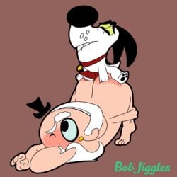 animal_genitalia animated blush bob-jiggles canine cartoon_network cum dalmatian duo ejaculation erection feral fur gay grey_hair hair human male mammal mayor_mayor nude orgasm sex yaoi zoophilia