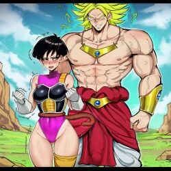 1girls ai ai_assisted ai_generated behind_another black_hair broly broly_(dragon_ball_super) dragon_ball dragon_ball_z evil_smile imminent_rape imminent_sex prussia123 scared seripa sexy sexy_body sexy_clothing sexy_female short_hair skimpy_clothes tactical_clothes
