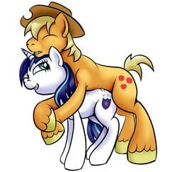 applejack_(mlp) equine female friendship_is_magic horse my_little_pony pony ragingsemi shining_armor_(mlp) smooth_skin