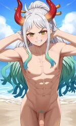 ai_generated genderswap_(ftm) male male_only one_piece rule_63 yamato_(one_piece) yaoi