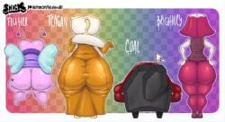 ass ass_focus big_ass brightney_(dandy's_world) butt_focus coal_(dandy's_world) dandy's_world dandys_world flutter_(dandy's_world) patatero69 tagme teagan_(dandy's_world) toastysnacktime