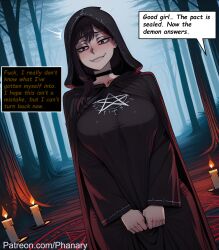 1girls 2girls ai_generated anime anime_coloring anime_style black_robe braid brown_eyes brown_hair bubble_ass bubble_butt candle cel_shading chainsaw_man comic comic_cover comic_dub comic_page comic_panel comic_strip demon demon_girl dialogue digital_art english english_dialogue english_language english_text evil evil_eyes evil_face fanart female fire forest forest_background game_character hair hair_ornament hi_res higashiyama_kobeni high_quality high_resolution highres huge_ass huge_breasts incantation kobeni_higashiyama makima_(chainsaw_man) manga_style medium_shot patreon patreon_username pentagram phanary portrait red_eyes red_hair ritual ritual_circle robe satanic scared scared_expression short_hair soft_shading solo sound_effects video_game_character