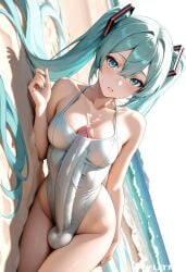 1futa ai_generated big_ass big_breasts big_dick dick dickgirl erection feet futa_only futanari hatsune_miku hi_res highres long_dick naked nude perineum showing_off striptease teasing thick_ass thick_thighs