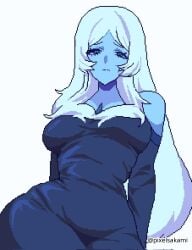 1girls 2d 2d_(artwork) 2d_artwork adult adult_female arm_behind_back big_breasts blue-eyed_female blue-skinned_female blue_clothes blue_diamond_(steven_universe) blue_dress blue_eyes blue_outfit blue_skin blue_skinned_female blue_topwear breasts busty busty_female busty_girl cleavage clothes digital digital_art digital_drawing digital_drawing_(artwork) digital_media digital_media_(artwork) drawing dress female female_focus female_only hand_behind_back high_resolution highres hourglass_figure large_boobs large_breasts lean_figure long_hair looking_at_viewer looking_down looking_down_at_viewer mature mature_female narrow_waist outfit parted_bangs pixelsakami questionable reclining reclining_pose sad sad_expression sad_eyes sad_face shoulders simple_background slender_body slender_waist slim_female slim_waist solo steven_universe thick_thighs thighs tight_clothes tight_dress tight_outfit tight_topwear topwear upper_body white-haired_female white_background white_hair wide_hips