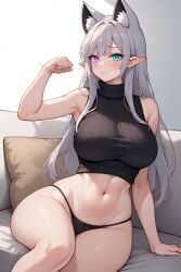 white_hair heterochromia blue_eyes purple_eyes attractive attractive_female attractive_body big_breasts busty curvy cute female female_only gigantic_breasts hot huge_breasts massive_breasts pijama pijamas seductive sexy sexy_body sexy_female thick ai_generated viciosaaattv vtuber