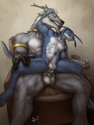 2012 anal anal_sex balls balls_deep bangaa bite character_request clenched_teeth cum cum_in_ass cum_inside deep_penetration dragon eastern erection furry gay lion21 male penetration penis riding scalie sex sitting spread_legs spreading thrakos tight_fit