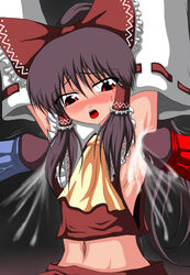 2boys blue_oni blush female huge_cock human imminent_rape interspecies penis red_oni reimu_hakurei touhou uncensored