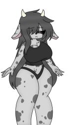 1girls big_breasts breasts cow_ears cow_girl cow_horns curvy curvy_body curvy_female cute cute_expression cute_eyes cute_face cute_girl depression female female_focus female_only grey_skin horn horns legs lizari(oc) long_hair neckline oc original_character sad sadness voluptuous voluptuous_body voluptuous_female