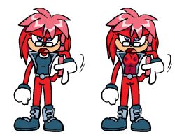 breasts furry glasses jaggy_lines lara-su mobian_(species) mobian_echidna nipples nude_female pinkatlemonade pixel_art pussy red_fur sega sonic_(series) sonic_the_hedgehog_(archie) sonic_the_hedgehog_(comics) sonic_the_hedgehog_(series) third-party_edit variant_set