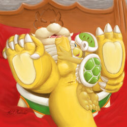 bowser hammer_bros. handjob ket-ralus ket_ralus male_only mario_(series) nintendo smooth_skin super_mario_bros. yaoi