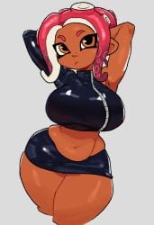 1girls agent_8_(octo_expansion) agent_8_(splatoon) dark-skinned_female dumbwitchyy female nintendo solo splatoon splatoon_2 splatoon_2:_octo_expansion voluptuous