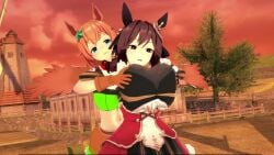 1080p big_breasts gentildonna_(umamusume) grope groping tagme tagme_(artist) tagme_(source) taiki_shuttle_(umamusume) umamusume video yuri