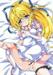 after_sex apron blonde_hair blue_eyes breasts cum dress female lilith_aileron long_hair milkpanda tales_of_(series) tales_of_destiny