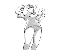 agent_4_(splatoon) artist_request bottomless female sketch solo