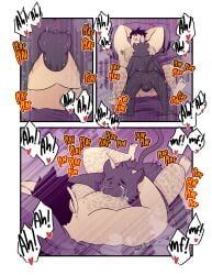 3_panel_comic anal anal_penetration anthro anthro_penetrating anthro_penetrating_human anus backsack balls bed between_legs bite biting_another biting_chest biting_partner black_body black_hair black_penis blush blush_lines bodily_fluids body_hair chest_hair comic cum cum_drip cum_on_face cute_fangs dialogue digital_media_(artwork) domestic_cat dripping duo english_text excessive_sweat fangs felid feline felis from_front_position furniture genital_fluids genitals hair hands_behind_head head_on_chest heart_symbol hi_res human human_on_anthro human_penetrated interspecies kenta_(t0l0k) leg_hair looking_pleasured lying male male/male male_penetrated male_penetrating male_penetrating_male mammal max_(t0l0k) missionary_position moan motion_lines multiple_scenes muscular nipples nude on_back on_bed pec_bite pecs penetration penile penile_penetration penis penis_in_ass pillow raised_tail sex sex_on_bed speech_bubble spread_legs spreading sweat t0l0k tail teeth text thrusting