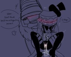 2boys caine_(the_amazing_digital_circus) crying cum embarrassed kinger_(the_amazing_digital_circus) the_amazing_digital_circus yaoi