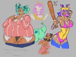bikini brightney_(dandy's_world) dandy's_world dandys_world doodle fat_ass larger_male luvpuppy3 mexican multiple_girls pants_down scraps_(dandy's_world) squirm_(dandy's_world) yatta_(dandy's_world)