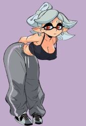 bending_forward cleavage dumbwitchyy female marie_(splatoon) solo splatoon