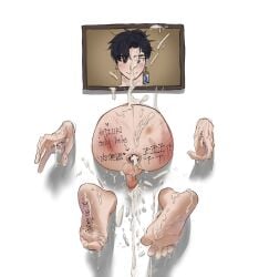 gay humiliation male male/male male_only overwatch stuck_in_wall through_wall writing_on_ass wuyang yaoi
