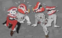 caine_(tadc) caine_(the_amazing_digital_circus) denture gooseworx horn selfcest tadc tail taurus taurus_(fairy_tail) the_amazing_digital_circus