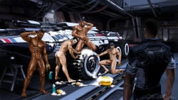 5boys car_wash commander_shepard erect erect_penis fully_clothed fully_clothed_male fully_naked fully_nude james_vega jeff_moreau kaidan_alenko mass_effect mass_effect_3 naked naked_male nude nude_male sponge steve_cortez