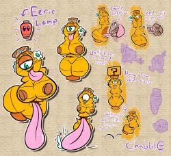 amputee bald boo_(mario) chabble contest_entry cyclops ghost green_eyes lantern long_tongue mario_(series) no_arms no_legs one_eye orange_body paper_lantern post-transformation power_up princess_daisy tagme tongue tongue_out transformation vore yokai