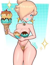 1girls alternate_version_available bare_hips big_lips bikini bikini_bottom bikini_top bimbo bimbo_lips blonde_hair blue_eyes blue_lips blue_lipstick blush bottomwear breasts choker cleavage ear_piercing earrings female female_only hair hair_over_one_eye hips holding_object holding_phone ice_cream ice_cream_cone lips lipstick mario_(series) medium_breasts nail_polish nails neckwear nintendo phone princess_rosalina purple_nail_polish purple_nails solo solo_female sparkles swimwear themed_clothes thick_lips thighs tied_hair topwear wiluma