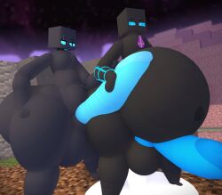 2boys ballsack belly_full_of_cum big_ass big_butt black_toenails blue_dick blue_eyes butt cum cum_on_the_ground curvy_male enderman feet hb_(hb_the_ender) hbtheender huge_ass huge_butt males males_only minecraft tagme thick_thighs wide_hips