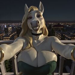 1:1 1girls 2026 ai_generated anthro anthrofied balcony bare_shoulders big_breasts blonde_mane blonde_tail blush bracelet breasts brown_eyes choker city civitai cleavage comfyui crossgender curvaceous curvy curvy_body curvy_female curvy_figure donkey_(horse) donkey_(shrek) dreamworks dreamworks_animation dreamworks_pictures dress equid equine female female_focus female_only front_view furkamidood furry gold_bracelet green_dress hi_res horse huge_breasts illustrious_(stable_diffusion) long_mane long_tail looking_at_viewer mammal mtf_crossgender night outside pacific_data_images rule_63 shrek_(series) shrek_2 smile snout solo solo_focus stable_diffusion strapless_dress teeth voluptuous voluptuous_anthro voluptuous_female white_body white_fur