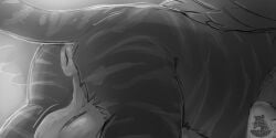 2022 2:1 absurd_res anus avian balls big_balls feral fluffy genitals gryphon hi_res huge_balls hyper hyper_balls hyper_genitalia male mythological_avian mythological_creature mythology nolow puffy_anus solo stripes toumak_(character) wings