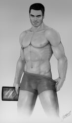 1boy kaidan_alenko male male_only mass_effect mass_effect_3 solo solo_focus solo_male tagme tagme_(artist) underwear underwear_only