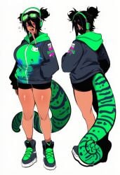 1girls ai_generated chameleon graffiti kortai novelai original_character reference_sheet tagme