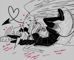 2boys angel caine_(the_amazing_digital_circus) crying demon gay kinger_(the_amazing_digital_circus) maid penetration the_amazing_digital_circus yandere