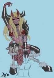 2026 animal_legs areola arm_warmers armpit_hair armwear balls balls_on_head black_lipstick bodily_fluids body_hair bracelet chain choker clothing dark_nipples dark_sclera demon digitigrade foreskin genitals gynomorph hi_res hooves horn humanoid humanoid_genitalia humanoid_penis intersex jewelry lipstick looking_at_another looking_down looking_down_at_another magik makeup marvel necklace nipple_piercing nipples partially_retracted_foreskin penile_spines penis penis_in_face piercing pubes pupils red_eyes salaciouslx signature slit_pupils solo solo_focus spiked_bracelet spiked_knee_pads spiked_pauldron spikes sweat sweaty_genitalia sweaty_penis vein veiny_penis x-men