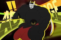 2026 absurd_res armor asian_mythology atlus big_muscles big_nipple_ring big_nipples big_pecs black_nipples clothing east_asian_mythology english_text genitals headgear helmet helmeted_humanoid hi_res holding_object holding_weapon huge_muscles humanoid hyper hyper_genitalia hyper_muscles izanagi_(megami_tensei) japanese_mythology male megami_tensei melee_weapon muscular muscular_male mythology nipple_piercing nipple_ring nipples not_furry pecs penis persona_(series) persona_(species) persona_4 piercing randomheck randomrusso red_clothing red_speedo red_swimwear ring_piercing sega solo speedo stretched_clothing stretched_underwear swimwear sword text throbbing throbbing_penis weapon