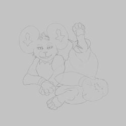 1:1 balls big_balls big_butt big_penis butt feral fur generation_4_pokemon genitals half-closed_eyes hi_res huge_balls huge_butt huge_penis male monochrome narrowed_eyes nintendo paws penis pokemon pokemon_(species) shinx simple_background smert444 smile smiling_at_viewer solo tail unfinished