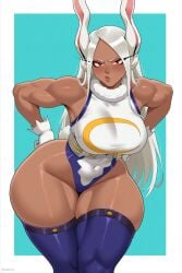 1girls artist_request ass ass_focus big_ass big_boobs big_breasts bikini boku_no_hero_academia breasts bunny_ears bunny_girl bunny_tail curvy curvy_female curvy_figure dark-skinned_female dark_skin dominant dominant_female female female_only huge_ass huge_breasts large_breasts light_skin looking_at_viewer looking_back mature_female micro_bikini milf mirko miruko my_hero_academia rabbit rabbit_ears rabbit_girl rabbit_tail red_eyes rumi_usagiyama shiny_skin solo solo_female thong usagiyama_rumi white_hair