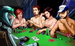 2boys 2boys3girls 3girls 3girls2boys boobs boobs_out breasts breasts_out commander_shepard edi femshep gabriella_daniels jeff_moreau kenneth_donnelly mass_effect mass_effect_3 strip_poker stripping tagme tagme_(artist) tits tits_out