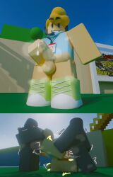 3boys 3d anon blue_(project_remix) guestisbased penis project_remix roblox skateisbased spitroast stitched tagme