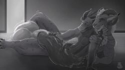 16:9 absurd_res anthro balls big_balls big_penis bodily_fluids churning_balls claws cock_vore dragon duo felid feline genital_fluids genitals hi_res horn huge_balls huge_penis hyper hyper_balls hyper_genitalia hyper_penis licking_prey lynx male male/male mammal mythological_creature mythological_scalie mythology nolow penile penis precum scalie vore widescreen