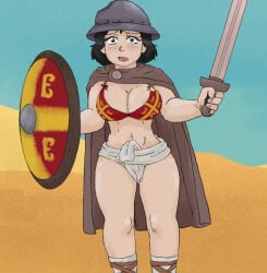 bikini boobs byzantine digitalart eagleartist flag medieval shield soldier sword tagme warrior