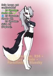 anthro canine female furry girl hellhound helluva_boss interactive loona loona_(helluva_boss) nadir_roar shirt shorts socks strip_game wolf