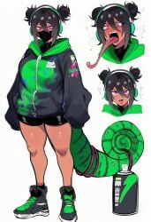 1girls ai_generated chameleon graffiti kortai novelai original_character reference_sheet tagme