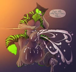 animal_genitalia anthro balls balls_expansion big_balls big_sheath bodily_fluids canid canine cum cum_while_sheathed dialogue excessive_cum excessive_genital_fluids expansion fox genital_expansion genital_fluids genital_growth genitals growth hi_res huge_balls huge_sheath hyper hyper_balls hyper_genitalia hyper_sheath male mammal oldschoollupus sheath silver_fang_(furry1997) solo sweat