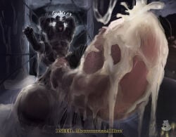 2021 animal_genitalia animal_penis anthro balls bdsm big_balls bodily_fluids bondage bound candle chain cum cum_everywhere cum_on_ground dialogue excessive_cum excessive_genital_fluids felid feline_genitalia feline_penis genital_fluids genitals growling harness huge_balls hyper hyper_balls hyper_genitalia jaguar looking_pleasured male mammal melanistic messy nolow pantherine penile_spines penis solo