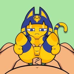 1:1 2d_animation abdominal_bulge anal anal_penetration animal_crossing animated ankha_(animal_crossing) anthro anthro_penetrated blue_eyes blue_hair blue_nipples bob_cut bodily_fluids cum cum_from_mouth cum_in_mouth cum_inflation cum_inside cum_through cum_vomit domestic_cat duo eye_of_rah_(meme) felid feline felis female female_on_human first_person_view fleshlight_position genital_fluids genitals green_background hair half-closed_eyes holding_own_legs_up holding_partner human human_on_anthro human_penetrating human_penetrating_anthro human_pov inflation interspecies larger_human larger_male legs_up looking_at_viewer looking_up loop male male/female male_on_anthro male_pov mammal markings motion_tweening narrowed_eyes nintendo nipples nude penetration penile penile_penetration penis penis_in_ass puffed_cheeks seamless_loop sex short_hair shortstack simple_background size_difference smaller_anthro smaller_female smile smiling_at_viewer striped_markings striped_tail stripes stubby_legs tail tail_markings unknown_artist uraeus vein veiny_penis vulva yellow_body