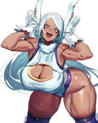 1girls big_breasts bunny_ears huge_breasts large_breasts looking_at_viewer mirko miruko my_hero_academia reallycute456 rumi_usagiyama thick_thighs