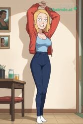 1girl absurd_res ai_assisted ai_generated beth_smith black_clothing black_leggings devious_grin first_person_perspective hands_above_head hard_nipples hood_up large_breasts lustful perfect_ass posing_for_viewer rick_and_morty seductive source_anime standing tight_clothing white_socks