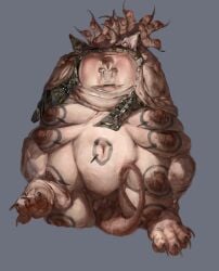 claws deltarune deltarune_chapter_3 fat_male insanefed morbidly_obese_male multi_breast multi_nipple non-human obese_male paws solo_male tenna_(deltarune)